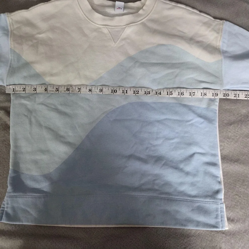 Old Navy Sweatshirt Kids Large 10-12 Blue Colorblock Crewneck Fleece Pullover